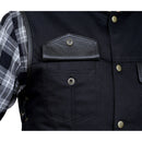 Leather House Men's SOA Trim Denim Vest with Side Laces Leathers Crafted