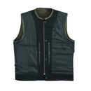 Distressed Brown Collarless Leather Vest Leathers Crafted
