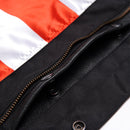 Ride in Style: Black Leather Biker Vest with Camo Flair Leathers Crafted