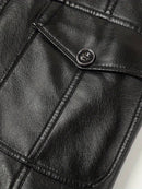 Long Black Leather Coat With Fur Leathers Crafted