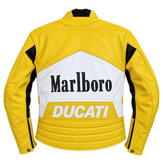 Men's Black & Orange Motorcycle Leather Jacket – Racing Style