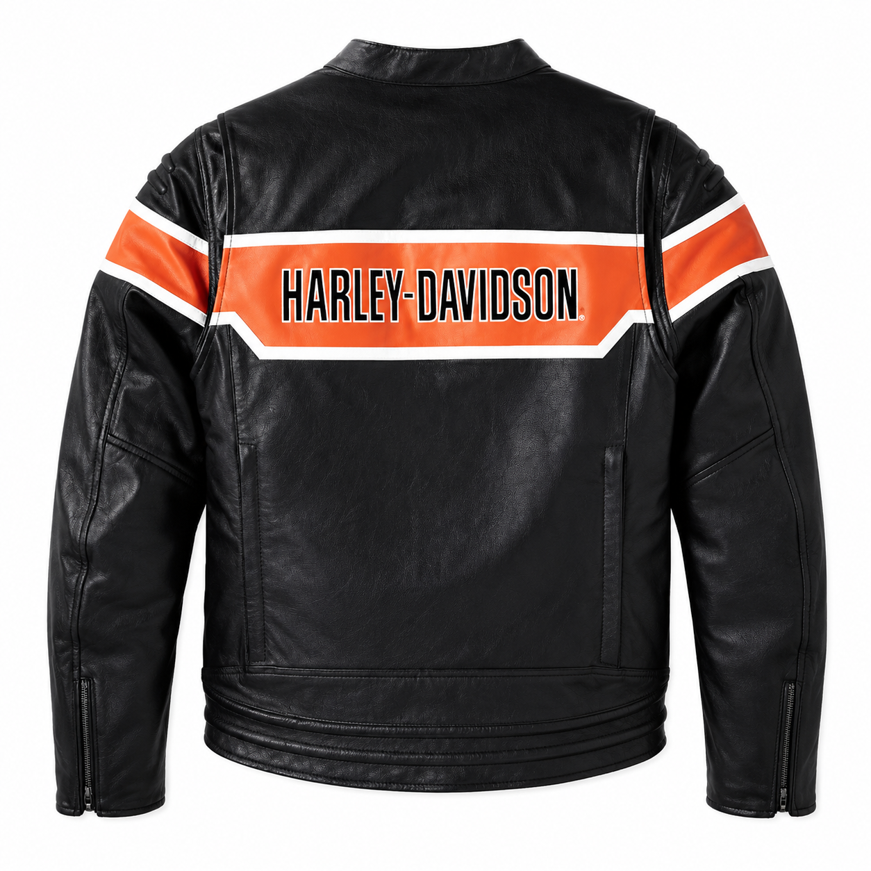 Harley-Davidson Men's Victory Lane II Leather Jacket – Black with Signature Chest Stripe