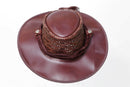 Brown Leather Hat with Diamond style Leathers Crafted