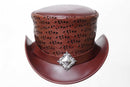 Brown Leather Hat with Diamond style Leathers Crafted