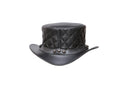 Black Leather Hat with Diamond style Leathers Crafted