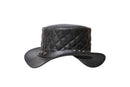 Black Leather Hat with Diamond style Leathers Crafted