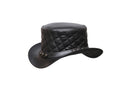 Black Leather Hat with Diamond style Leathers Crafted