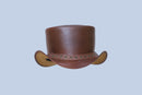 Brown Leather Cowboy Hat with Buckle Accent Leathers Crafted