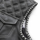 "Black Leather Perfection: The Essential Biker Vest" Leathers Crafted