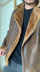Men's Leather Real Furr jacket soothy and warm Leathers Crafted