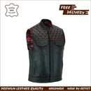 Red Diamond Quilted Leather Vest – Style Meets Craftsmanship Leathers Crafted
