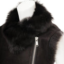 Women's Black Toscana Shearling Leather Vest Leathers Crafted