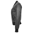 Women’s Quilted Black Bomber Leather Jacket Leathers Crafted