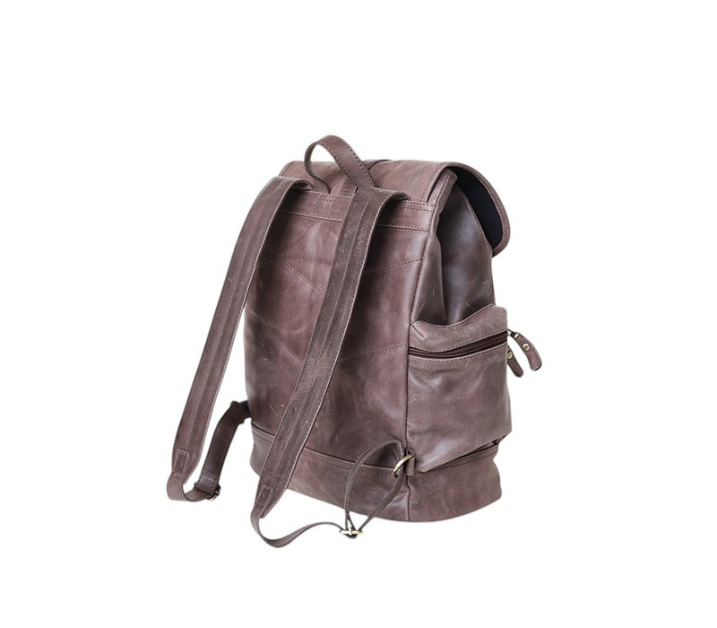 Premium Vintage Genuine Leather Backpack for Men & Women, Handmade Leather Rucksack