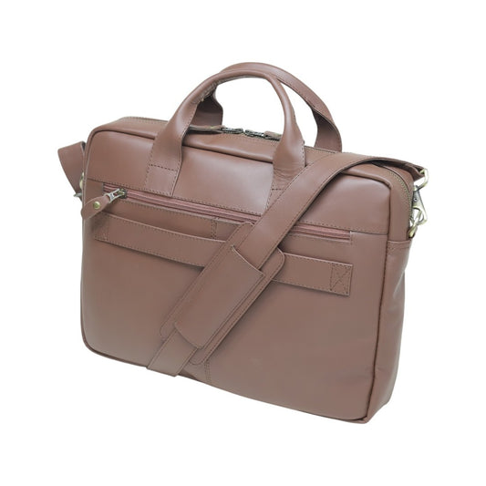 Genuine Leather Briefcase Messenger Bag – Brown Leather Work Bag | Leathers Crafted
