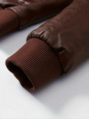 Brown Aviator Fur Collar Leather jacket for Biker Leathers Crafted