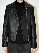 Black Vintage Style Leather Biker jacket Leathers Crafted
