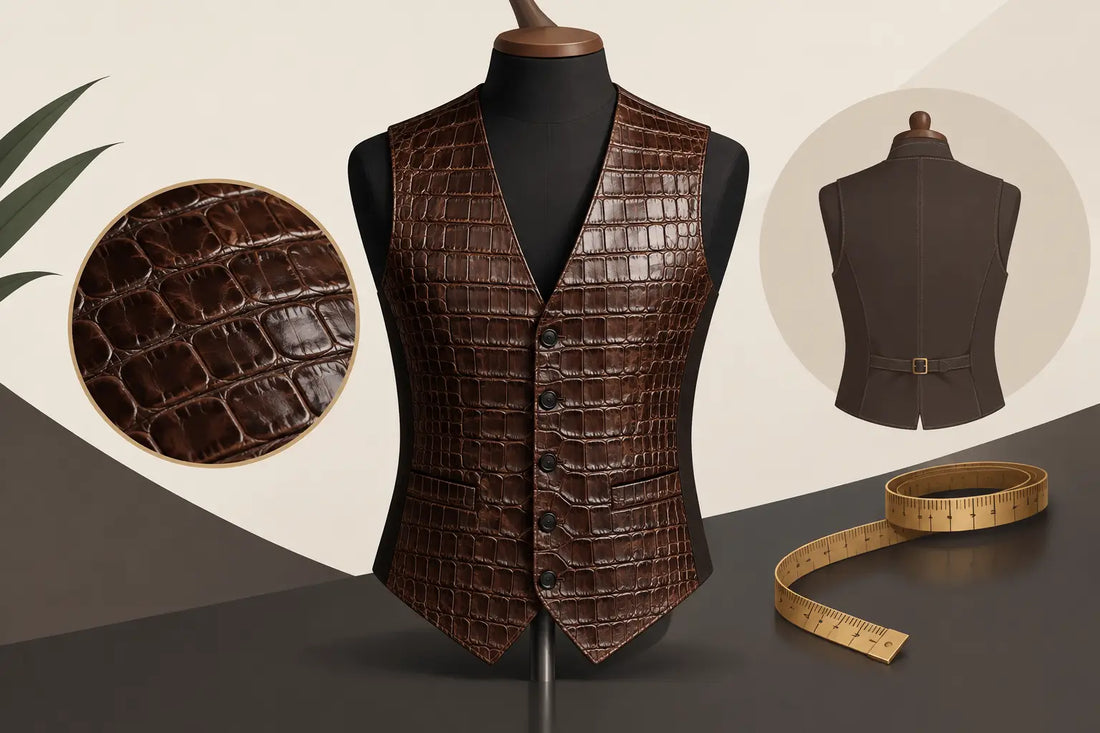Crocodile Leather Vest Built for a Custom Fit
