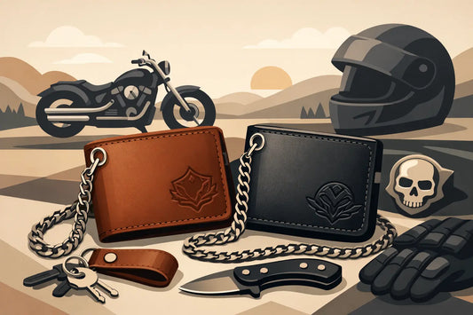 Personalized Leather Biker Wallets, Built Tough