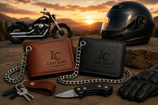 Personalized Leather Biker Wallets, Built Tough