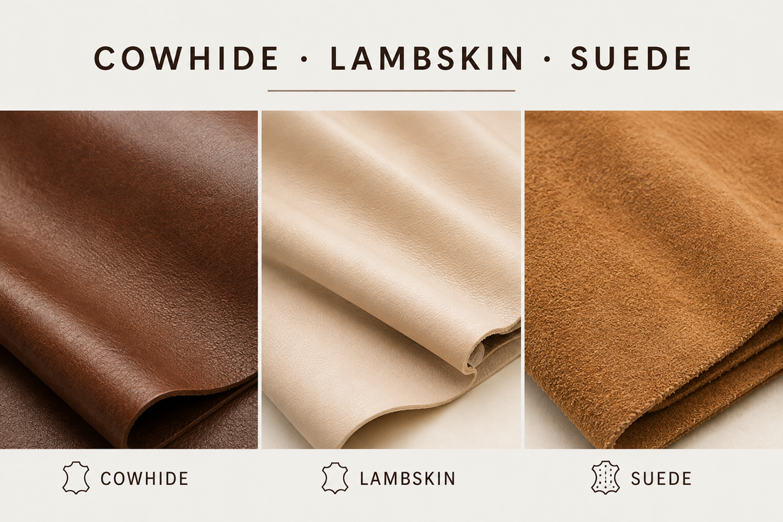 Cowhide · Lambskin · Suede