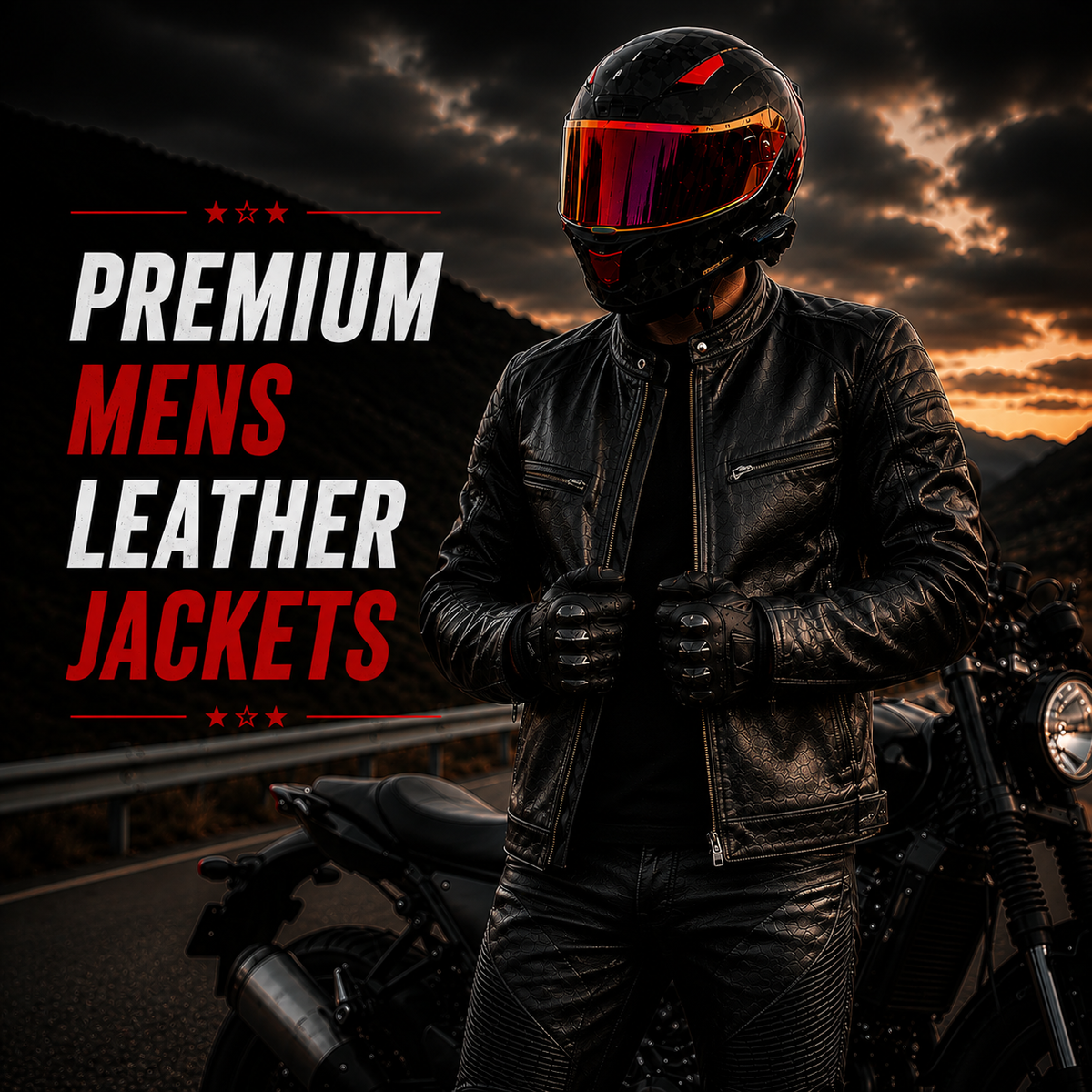 Handmade premium leather jackets collection featuring genuine leather biker jackets, motorcycle jackets, and luxury outerwear by Leathers Crafted