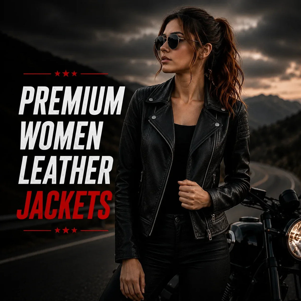 Handmade women's leather jackets collection featuring premium genuine leather biker jackets, moto jackets, and stylish outerwear by Leathers Crafted