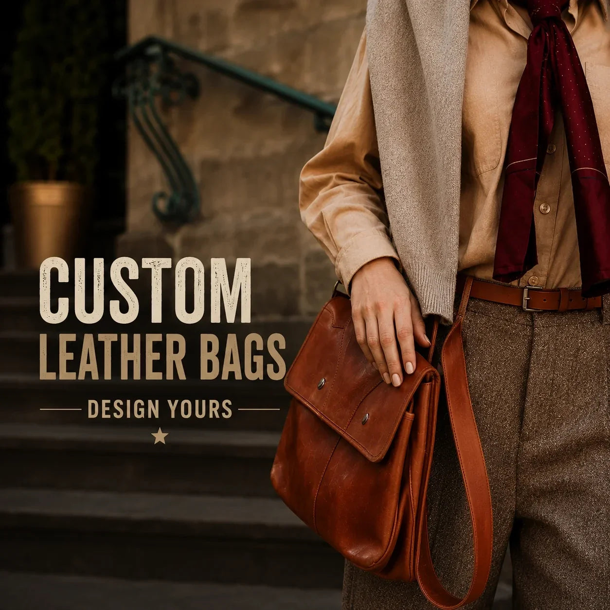 Handmade leather bags collection featuring premium leather laptop bags, motorcycle saddle bags, messenger bags, travel bags, and genuine leather accessories by Leathers Crafted