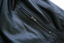 Black Leather Biker Jacket With Shoulder Panel Leathers Crafted