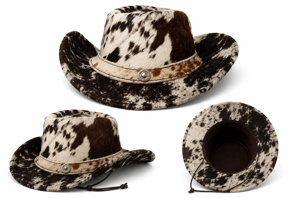 Leathers Crafted™ Premium Cowhide Leather Cowboy Hat