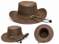 Leather Crafted™ Outback Brown Leather Cowboy Hat