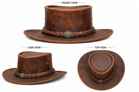 Leathers Crafted™ Heritage Trail Premium Leather Cowboy Hat