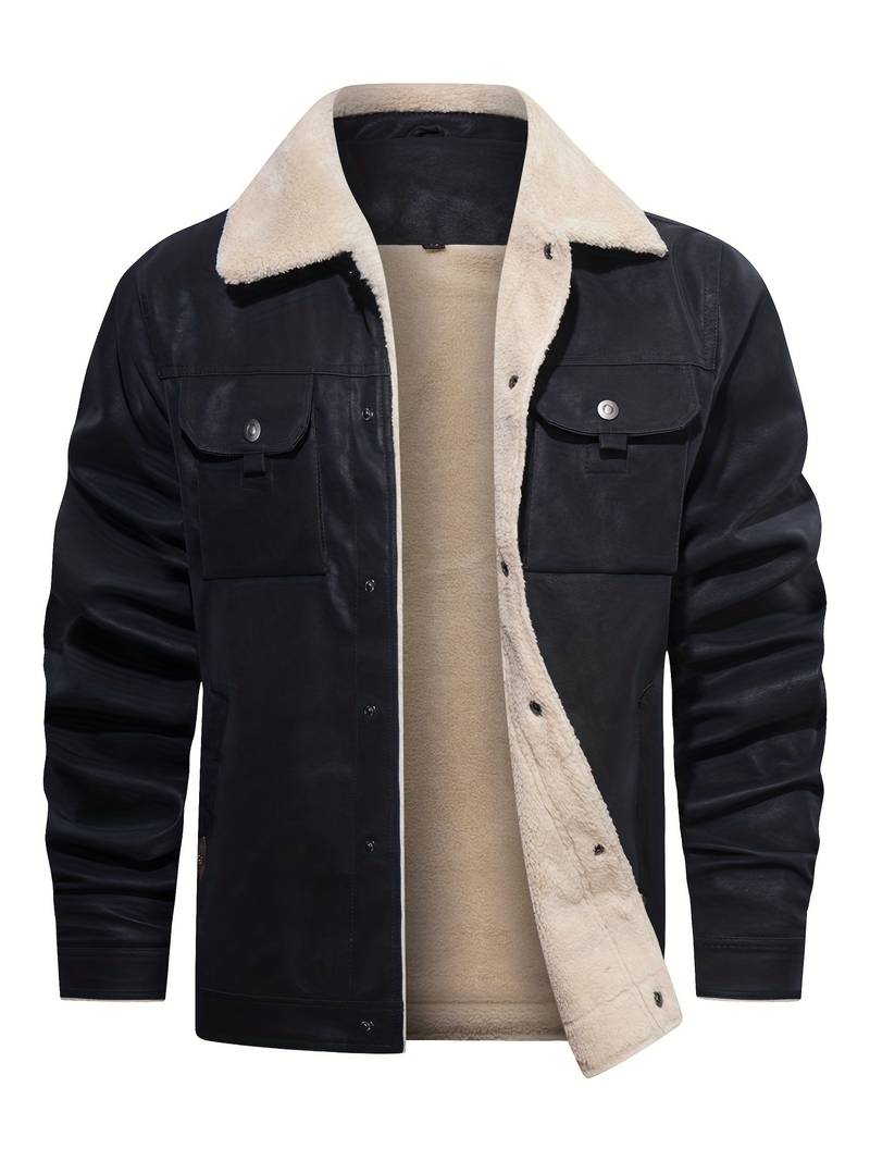 Men's Leather Sherpa-Lined Jacket / Fashion Jacket Leathers Crafted