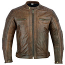 Touring Brown Leather Motorcycle Jacket Leathers Crafted