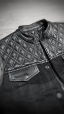 "Blackout Classic: Leather and Canvas Biker Vest" Leathers Crafted