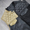 "Reversible Refined: Dual-Sided Diamond-Quilted Black Leather Vest" Leathers Crafted
