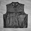 "Black Leather Perfection: The Essential Biker Vest" Leathers Crafted