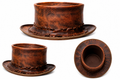 Leather Crafted™ Vintage Distressed Brown Leather Top Hat