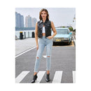 Women's Black Toscana Shearling Leather Vest Leathers Crafted