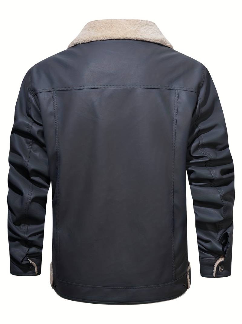 Men's Leather Sherpa-Lined Jacket / Fashion Jacket Leathers Crafted