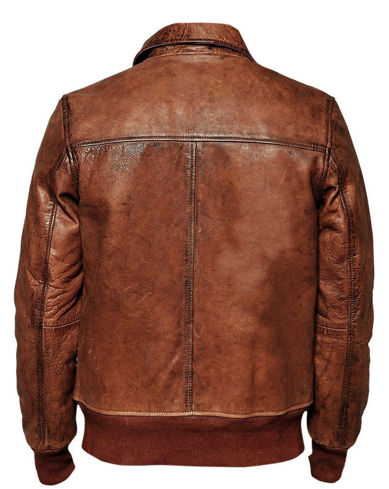 Vintage Dark Brown Leather Biker Jacket Leathers Crafted