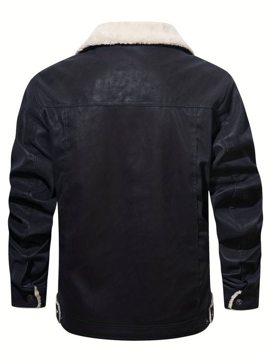 Men's Leather Real Furr jacket Leathers Crafted