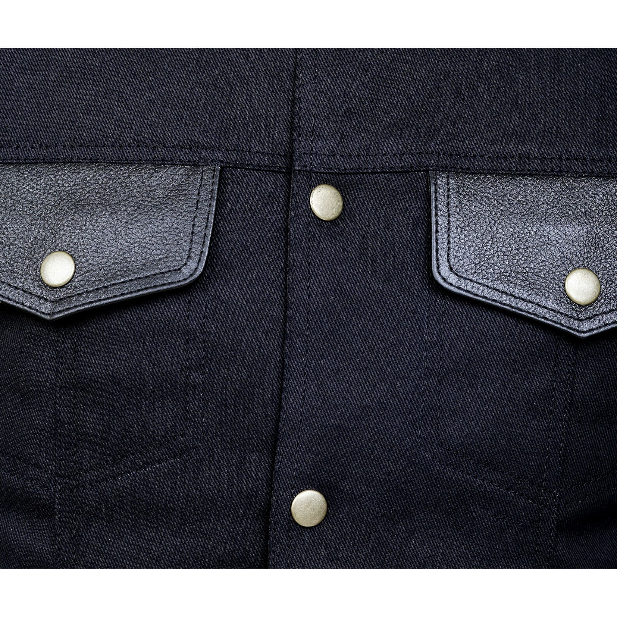 Leather House Men's SOA Trim Denim Vest with Side Laces Leathers Crafted