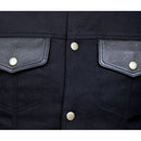 Leather House Men's SOA Trim Denim Vest with Side Laces Leathers Crafted