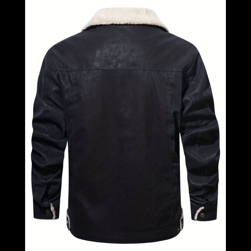 Men's Leather Sherpa-Lined Jacket / Fashion Jacket Leathers Crafted