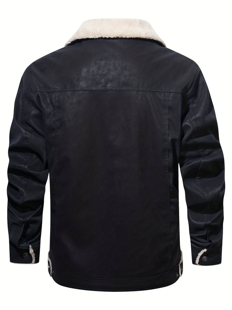 Men's Leather Sherpa-Lined Jacket / Fashion Jacket Leathers Crafted
