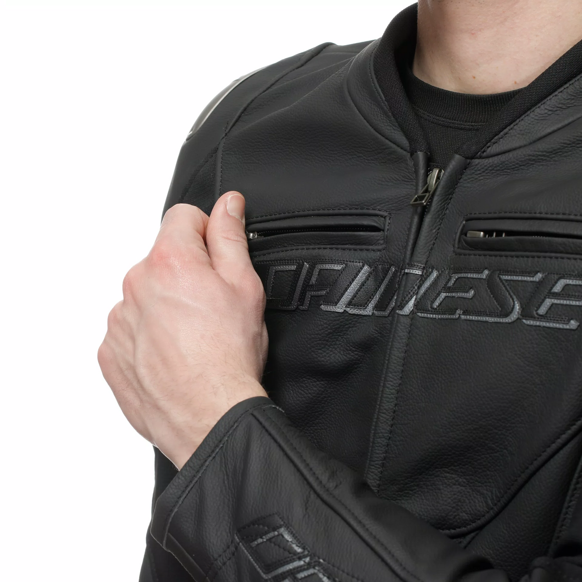 Men's Black Leather Motorcycle Jacket – Sport Racing Biker Jacket
