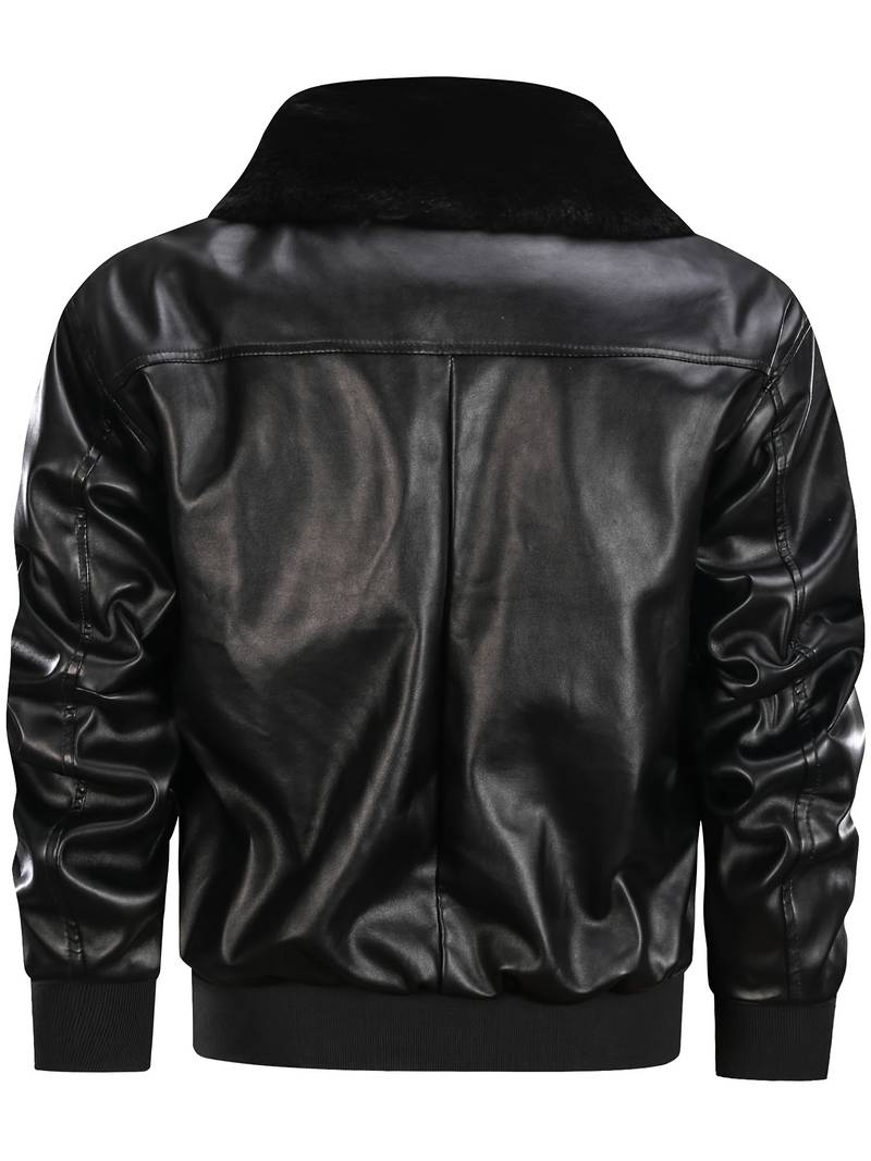 Men's Leather Sherpa-Lined Jacket / Fashion Jacket Leathers Crafted