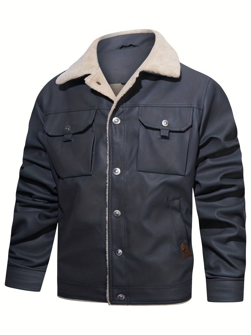 "Men's Leather Real Fur jacket Leathers Crafted