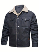 Men's Leather Sherpa-Lined Jacket / Fashion Jacket Leathers Crafted